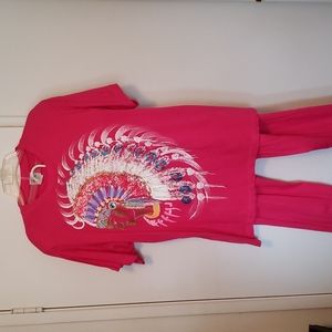 Hand painted tee shirt and pants combo.